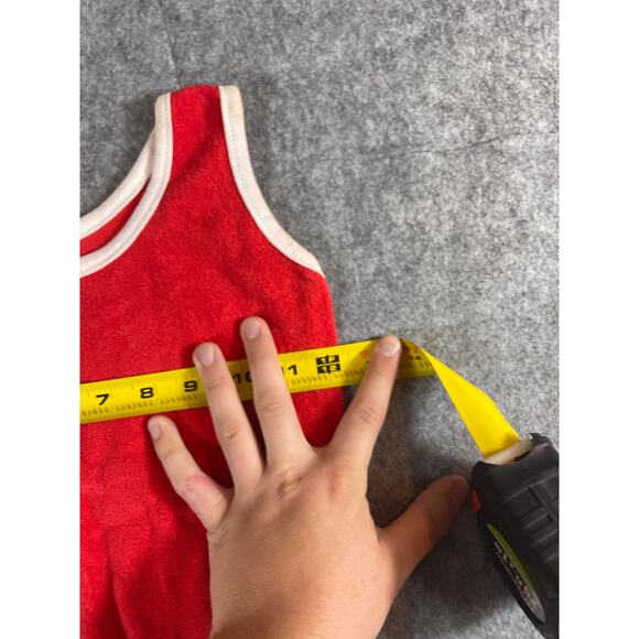 Vintage Girls Toddler Tank Top 3T Red White Round Neck Minimalist Casual Summer - Picture 2 of 3